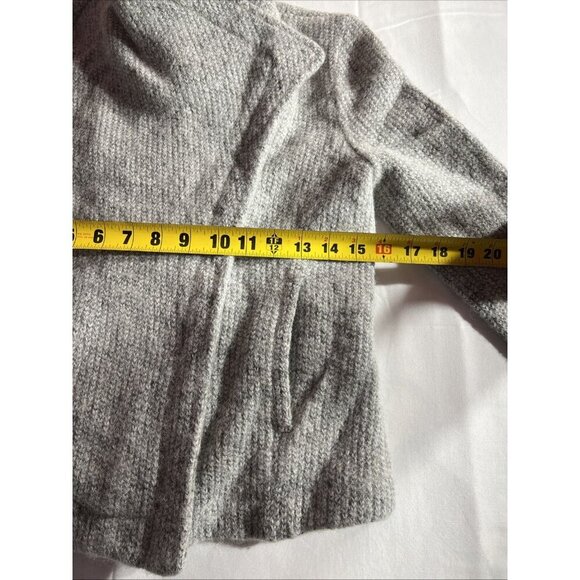 Cupcakes and Cashmere Wool Blend Medium Knit Full Zip Moto Jacket Womens Gray - Picture 7 of 11